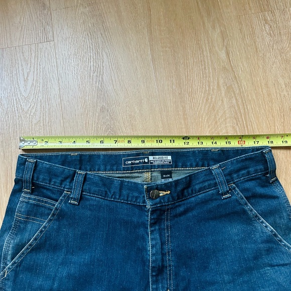 Carhartt Jeans Mens 36x34 Blue Double Knee Rugged Relaxed Fit Pants Jeans - Picture 4 of 7
